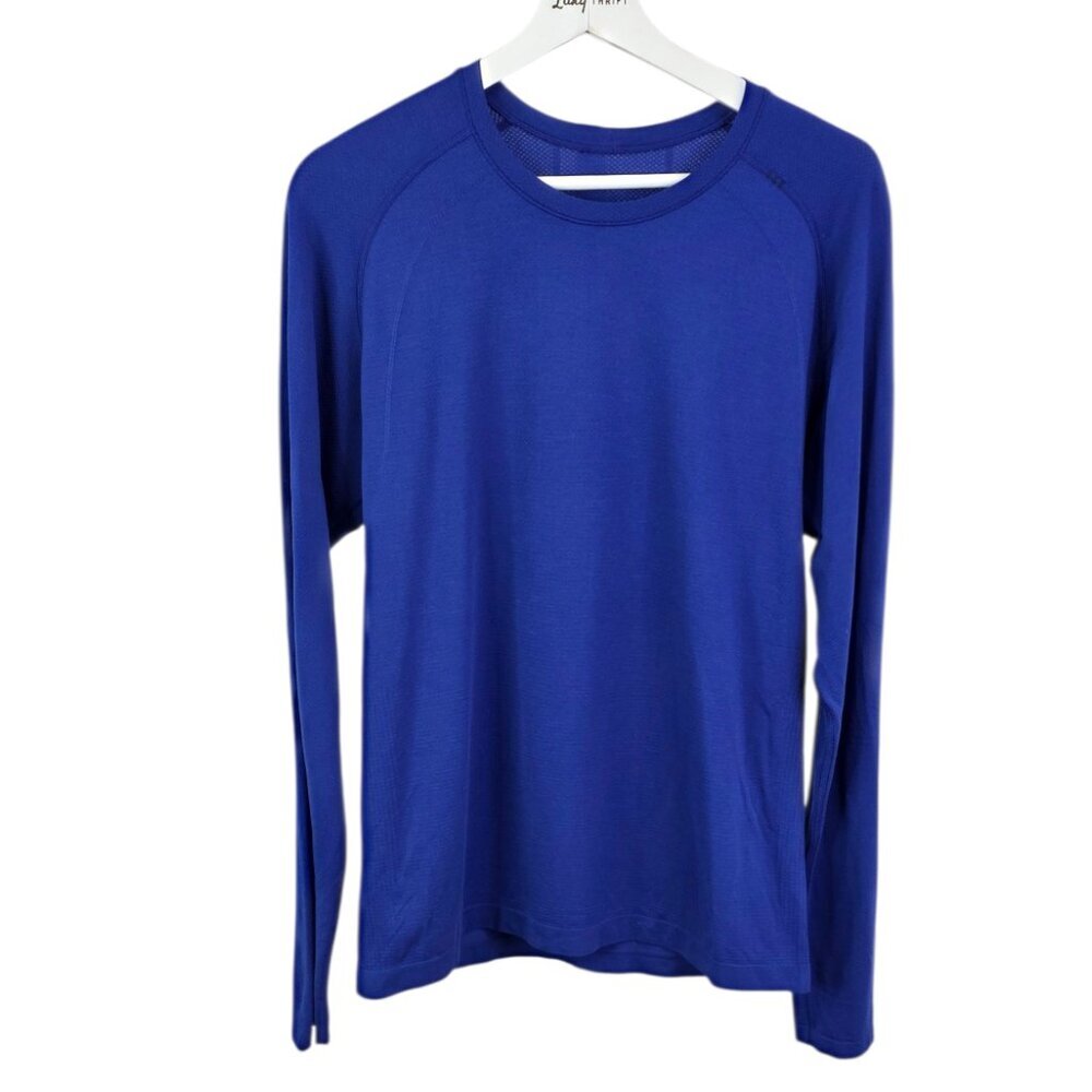 Lululemon Mens Metal Vent Long Sleeve Crew Neck Shirt, Blue, Size M